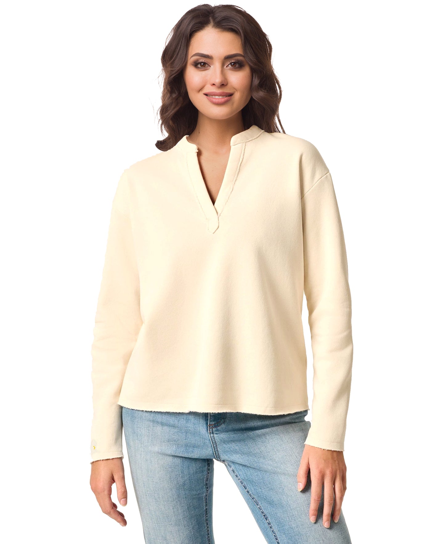 Shayna Women's V-neck Cotton Blend Pullover