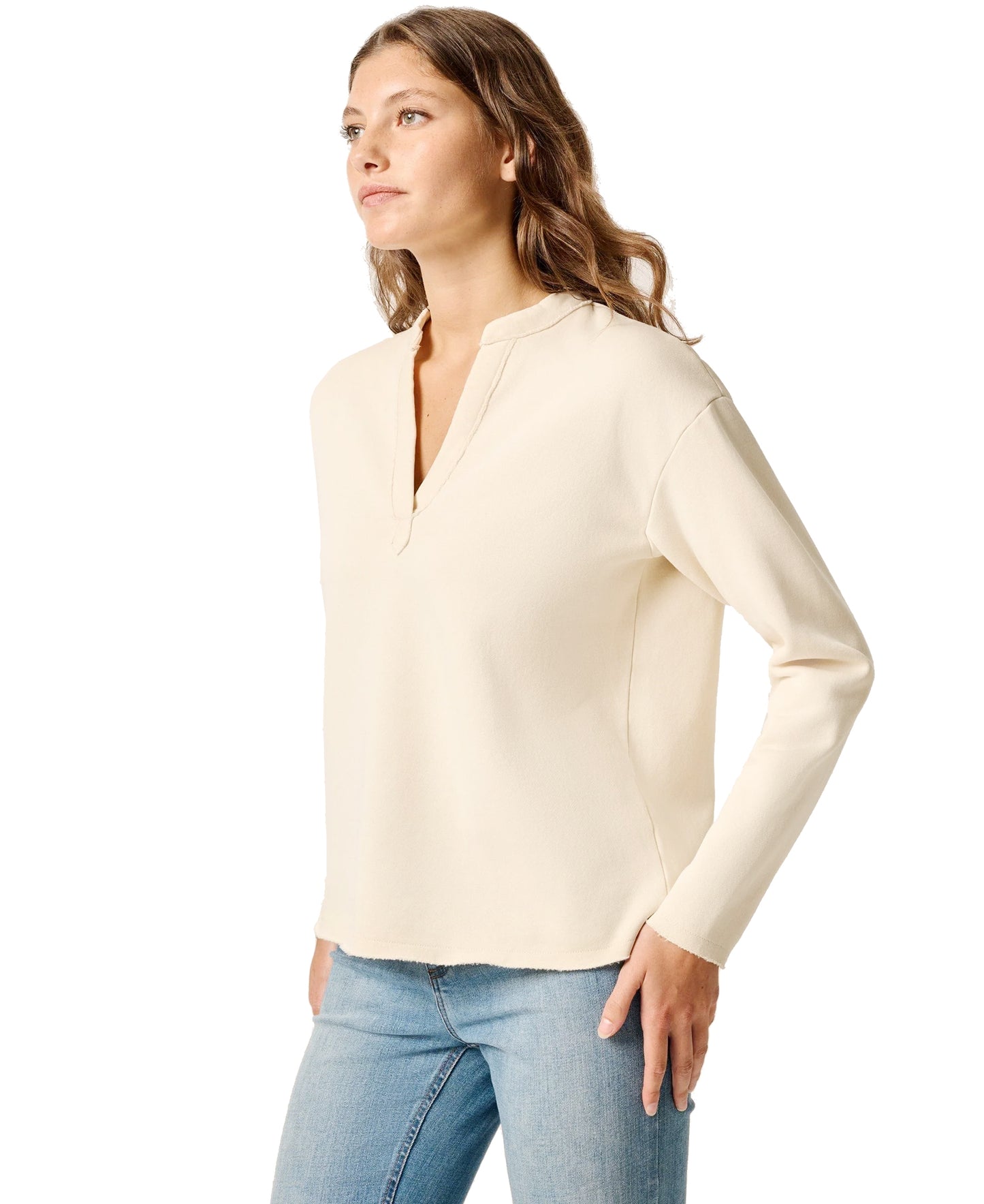 Shayna Women's V-neck Cotton Blend Pullover