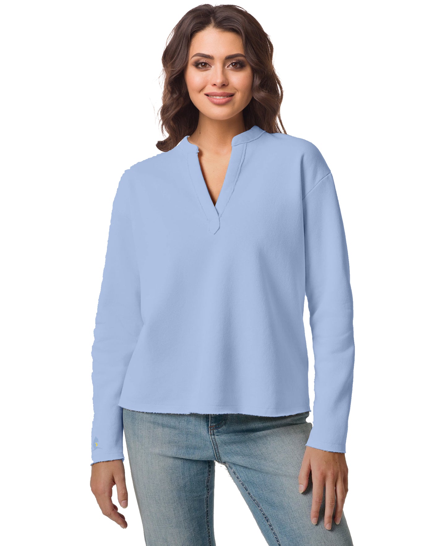 Shayna Women's V-neck Cotton Blend Pullover