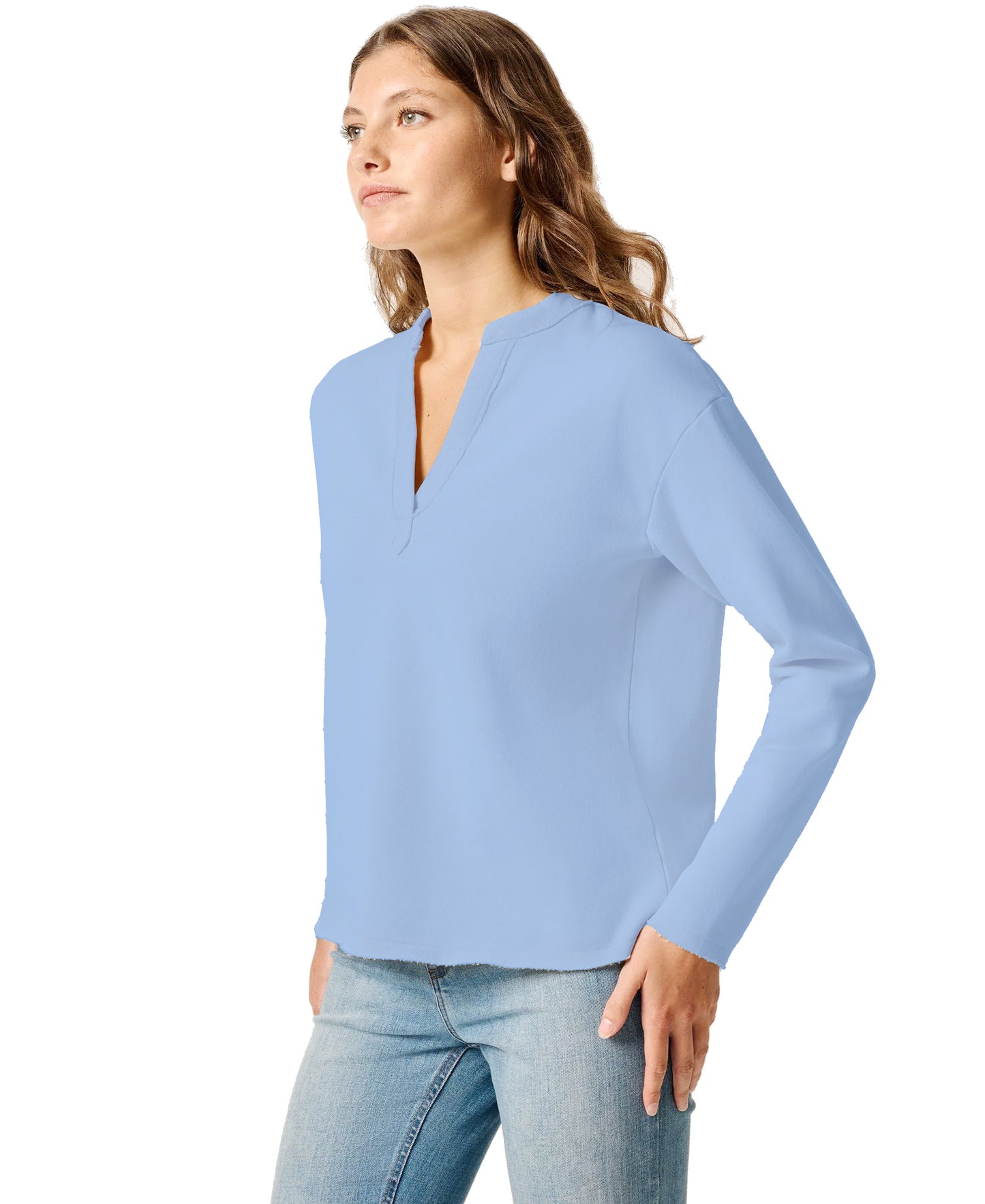 Shayna Women's V-neck Cotton Blend Pullover