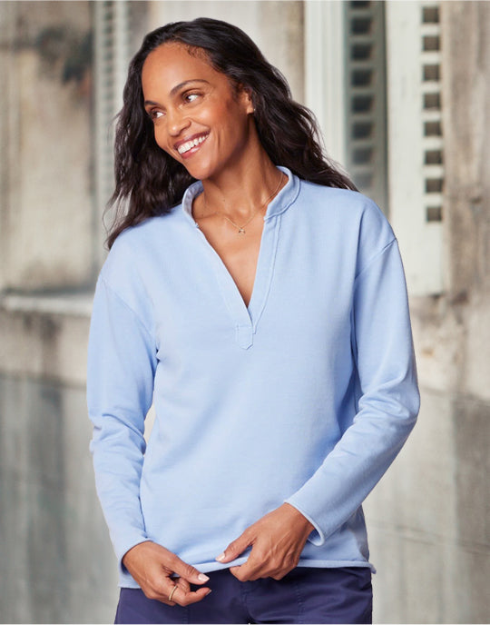 Shayna Women's V-neck Cotton Blend Pullover