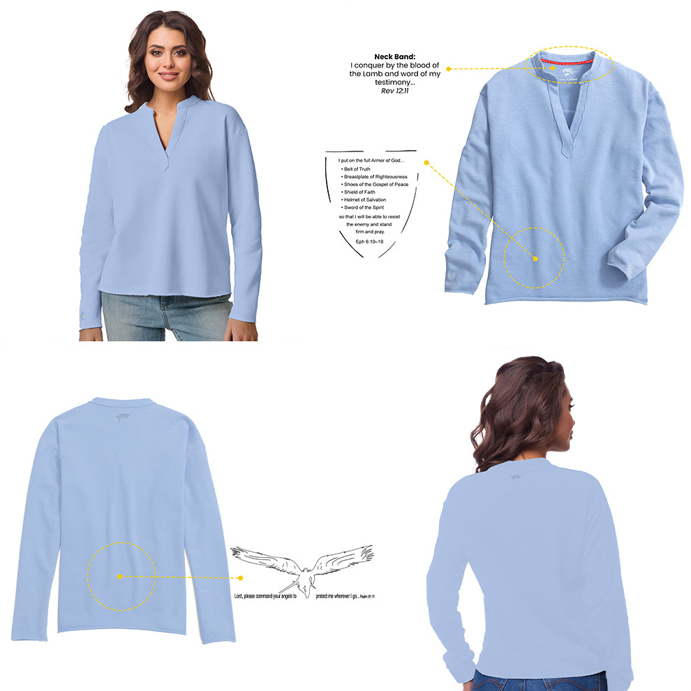 Shayna Women's V-neck Cotton Blend Pullover