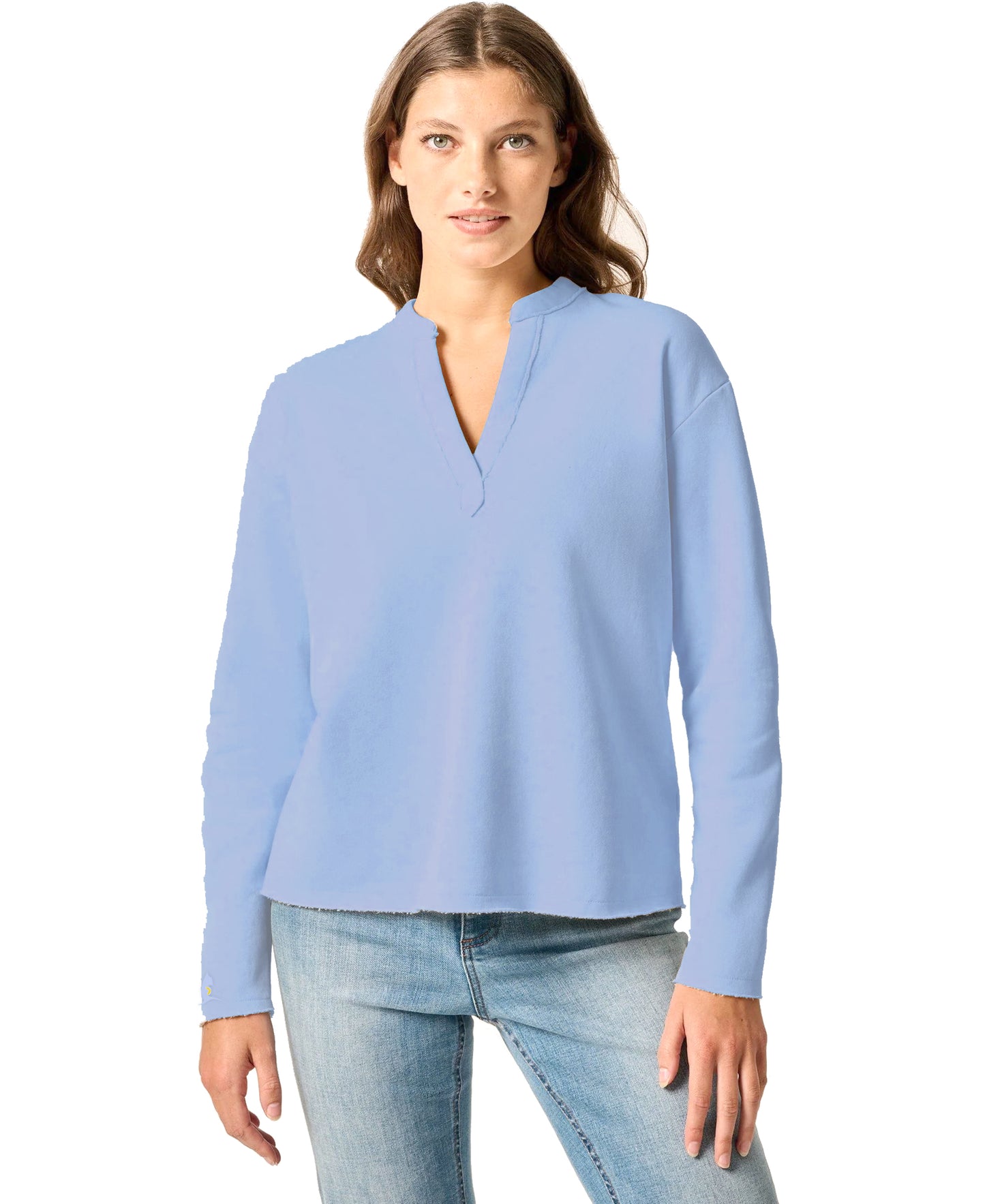 Shayna Women's V-neck Cotton Blend Pullover